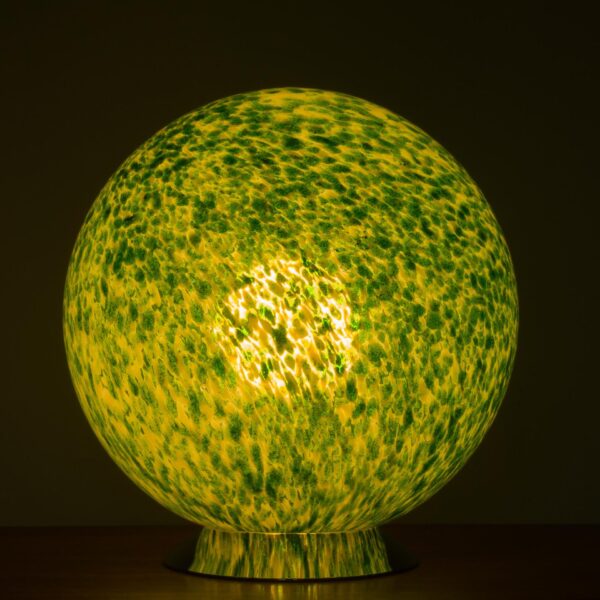 Italian Murano glass big spherical green table lamp  scaled