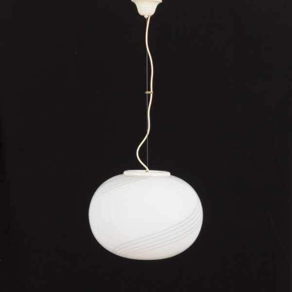 Italian Murano glass sphere pendant lamp in the style of Venini s  scaled