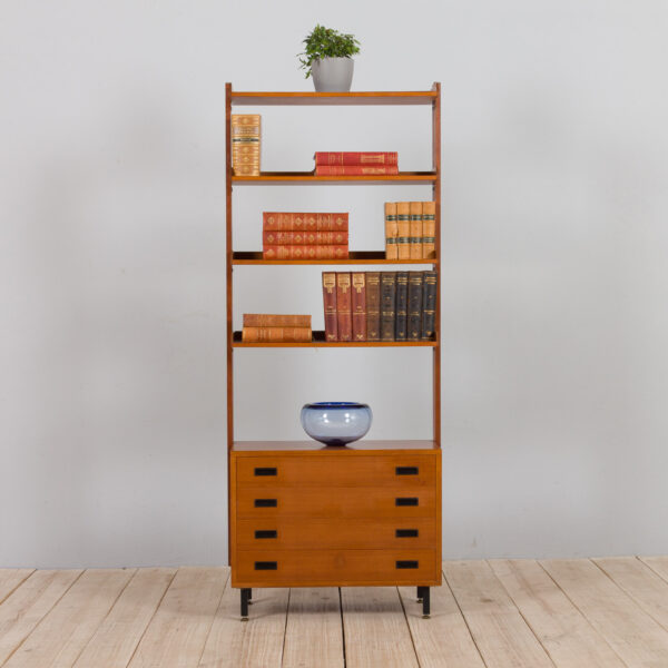 Italian free standing teak wall unit in the style of Gianfranco Frattini s  scaled