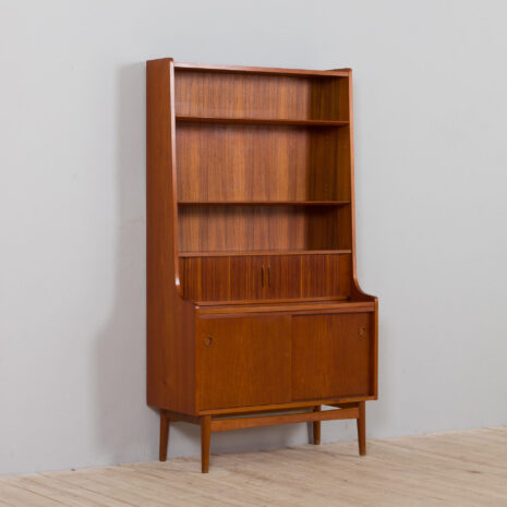 21403 Danish teak bookcase secretaire and tambour doors, Johannes Sorth, 1960s-6 Danish teak bookcase secretaire and tambour doors Johannes Sorth s scaled