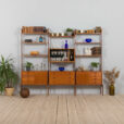 Scandinavian  bay wall unit Ergo with  shelves bar cabinet and  cabinets by John Texmon for Blindheim Mobelfabrikk s  scaled
