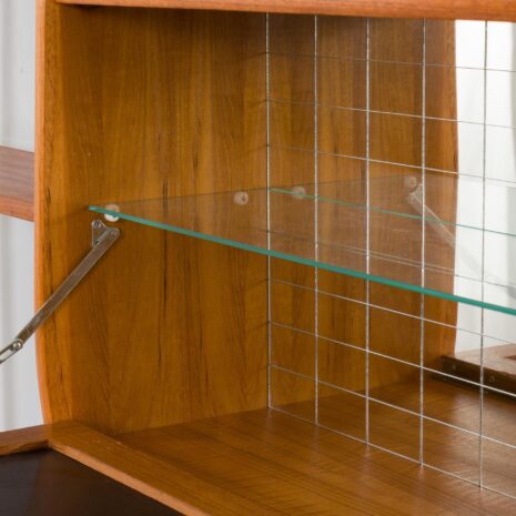 21410 Scandinavian 3 bay wall unit Ergo with 7 shelves, bar cabinet and 3 cabinets by John Texmon for Blindheim Møbelfabrikk, 1960s-10 Scandinavian bay wall unit Ergo with shelves bar cabinet and cabinets by John Texmon for Blindheim Mobelfabrikk s scaled