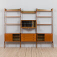 Scandinavian  bay wall unit Ergo with  shelves bar cabinet and  cabinets by John Texmon for Blindheim Mobelfabrikk s  scaled