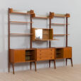 Scandinavian  bay wall unit Ergo with  shelves bar cabinet and  cabinets by John Texmon for Blindheim Mobelfabrikk s  scaled