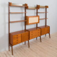Scandinavian  bay wall unit Ergo with  shelves bar cabinet and  cabinets by John Texmon for Blindheim Mobelfabrikk s  scaled