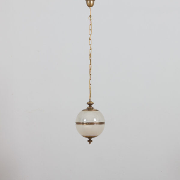 Lampa z mosiądzu i szkła Murano w stylu włoskiej lampy Gio Ponti.