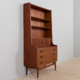 Danish teak bookcase secretaire with drawers and tambour doors Johannes Sorth s  scaled