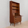 Danish teak bookcase secretaire with drawers and tambour doors Johannes Sorth s  scaled