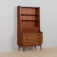 Danish teak bookcase secretaire with drawers and tambour doors Johannes Sorth s  scaled