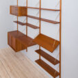 teak  bay preben Sorensen wall unit with a desk shelf  cabinets and  shelves  scaled