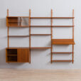 teak  bay preben Sorensen wall unit with a desk shelf  cabinets and  shelves  scaled