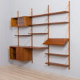 teak  bay preben Sorensen wall unit with a desk shelf  cabinets and  shelves  scaled