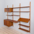 teak  bay preben Sorensen wall unit with a desk shelf  cabinets and  shelves  scaled