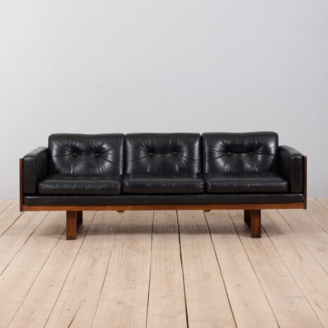 21436 Poul Cadovius rosewood and black leather sofa-2 Poul Cadovius rosewood and black leather sofa scaled