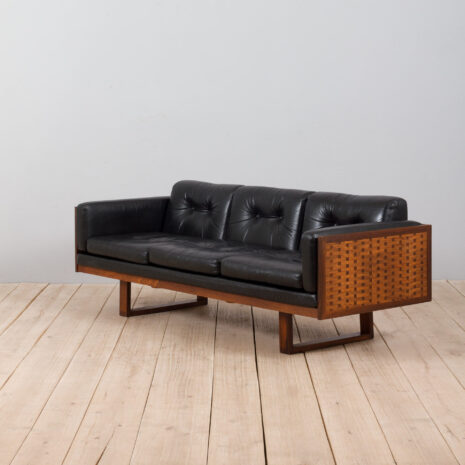21436 Poul Cadovius rosewood and black leather sofa-3 Poul Cadovius rosewood and black leather sofa scaled