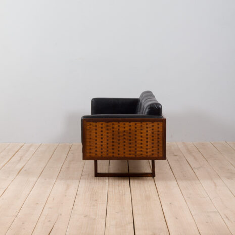 21436 Poul Cadovius rosewood and black leather sofa-4 Poul Cadovius rosewood and black leather sofa scaled