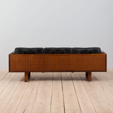 21436 Poul Cadovius rosewood and black leather sofa-6 Poul Cadovius rosewood and black leather sofa scaled