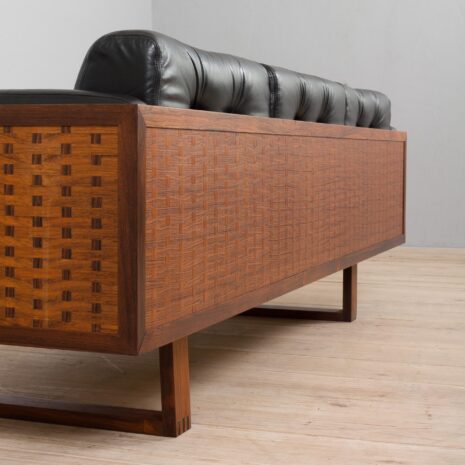 21436 Poul Cadovius rosewood and black leather sofa-7 Poul Cadovius rosewood and black leather sofa scaled