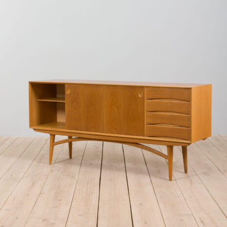 21444 Arne Vodder style wide oak sideboard on light base with 4 drawers-11 Arne Vodder style wide oak sideboard on light base with drawers scaled