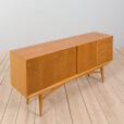 Arne Vodder style wide oak sideboard on light base with  drawers  scaled