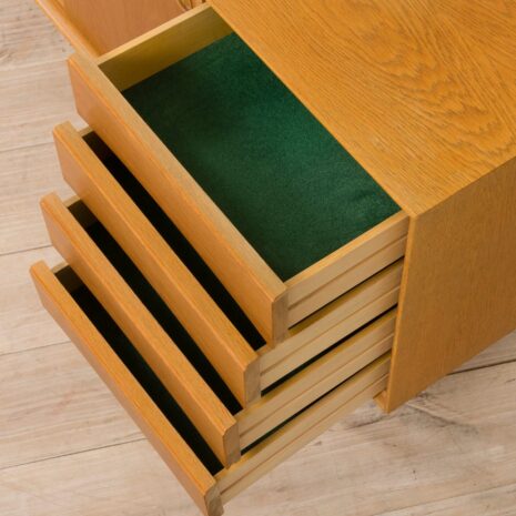 21444 Arne Vodder style wide oak sideboard on light base with 4 drawers-18 Arne Vodder style wide oak sideboard on light base with drawers scaled