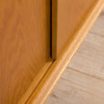 Arne Vodder style wide oak sideboard on light base with  drawers  scaled