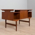 Free standing Danish teak desk with floating top and drawers Denmark s scaled