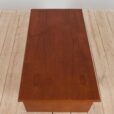 Free standing Danish teak desk with floating top and drawers Denmark s scaled