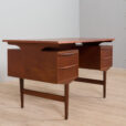 Free standing Danish teak desk with floating top and drawers Denmark s scaled