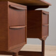 Free standing Danish teak desk with floating top and drawers Denmark s scaled