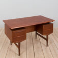 Free standing Danish teak desk with floating top and drawers Denmark s scaled