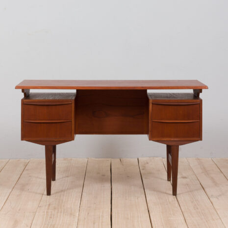 21332 Free standing Danish teak desk with floating top and 4 drawers, Denmark, 1960s-5 Free standing Danish teak desk with floating top and drawers Denmark s scaled