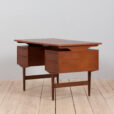 Free standing Danish teak desk with floating top and drawers Denmark s scaled