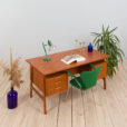 K Danish Freestanding Teak Desk Model by Omann Jun s scaled