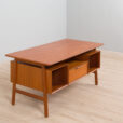 K Danish Freestanding Teak Desk Model by Omann Jun s scaled