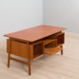 K Danish Freestanding Teak Desk Model by Omann Jun s scaled
