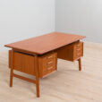 K Danish Freestanding Teak Desk Model by Omann Jun s scaled
