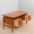 K Danish Freestanding Teak Desk Model by Omann Jun s scaled