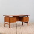 K Danish Freestanding Teak Desk Model by Omann Jun s scaled