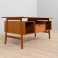 K Danish Freestanding Teak Desk Model by Omann Jun s scaled