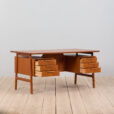 K Danish Freestanding Teak Desk Model by Omann Jun s scaled
