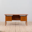 K Danish Freestanding Teak Desk Model by Omann Jun s scaled