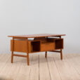 K Danish Freestanding Teak Desk Model by Omann Jun s scaled
