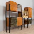 Mid century modern Italian wall unit in Dassi Fornasetti style s scaled