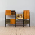 Mid century modern Italian wall unit in Dassi Fornasetti style s scaled