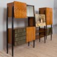 Mid century modern Italian wall unit in Dassi Fornasetti style s scaled
