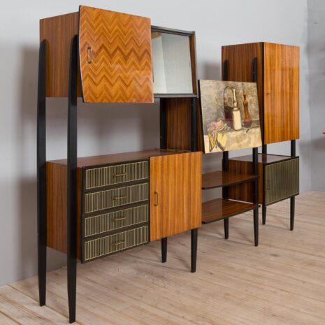 21353 Mid century modern Italian wall unit in Dassi, Fornasetti style, 1950s-21 Mid century modern Italian wall unit in Dassi Fornasetti style s scaled