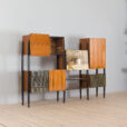 Mid century modern Italian wall unit in Dassi Fornasetti style s scaled