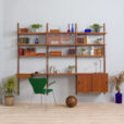Danish teak wall unit with a desk by Preben Sorensens scaled