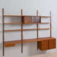 Danish teak wall unit with a desk by Preben Sorensens scaled